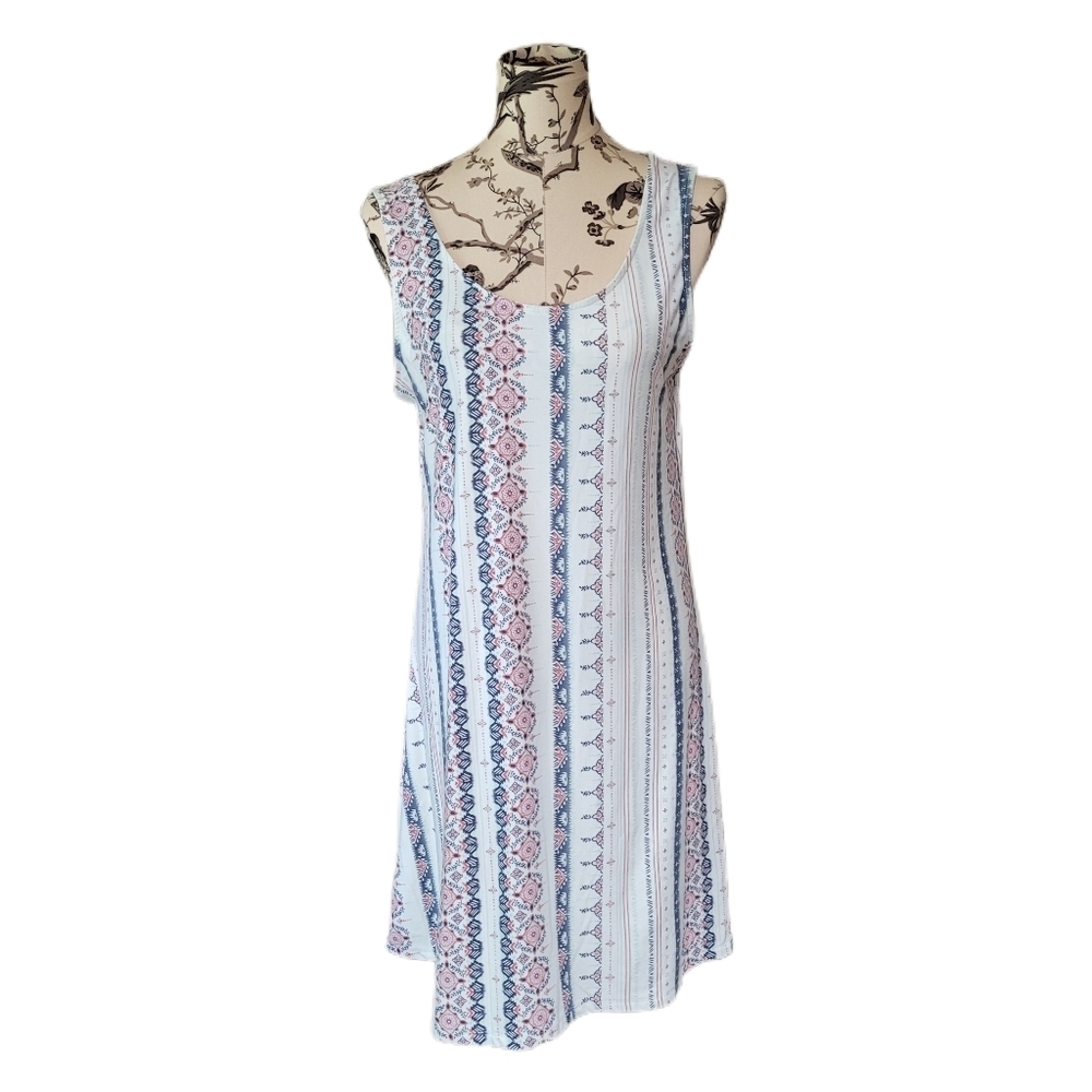 Mudd Women's Y2K Multi Striped Dress Size L Sun Dress Cover Up Stretchy Beach L.